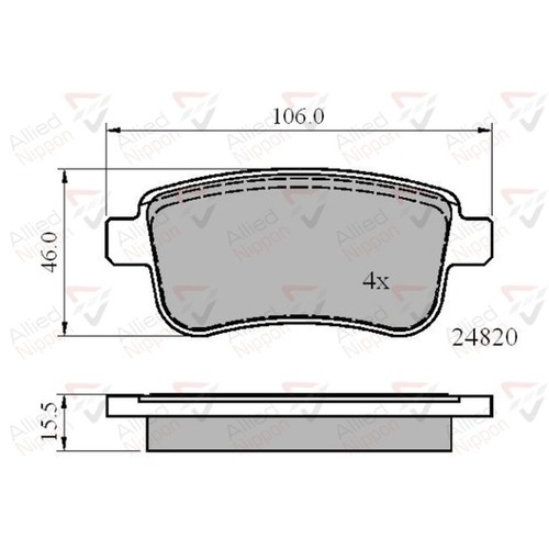 Brake pads set - rear, adb02014